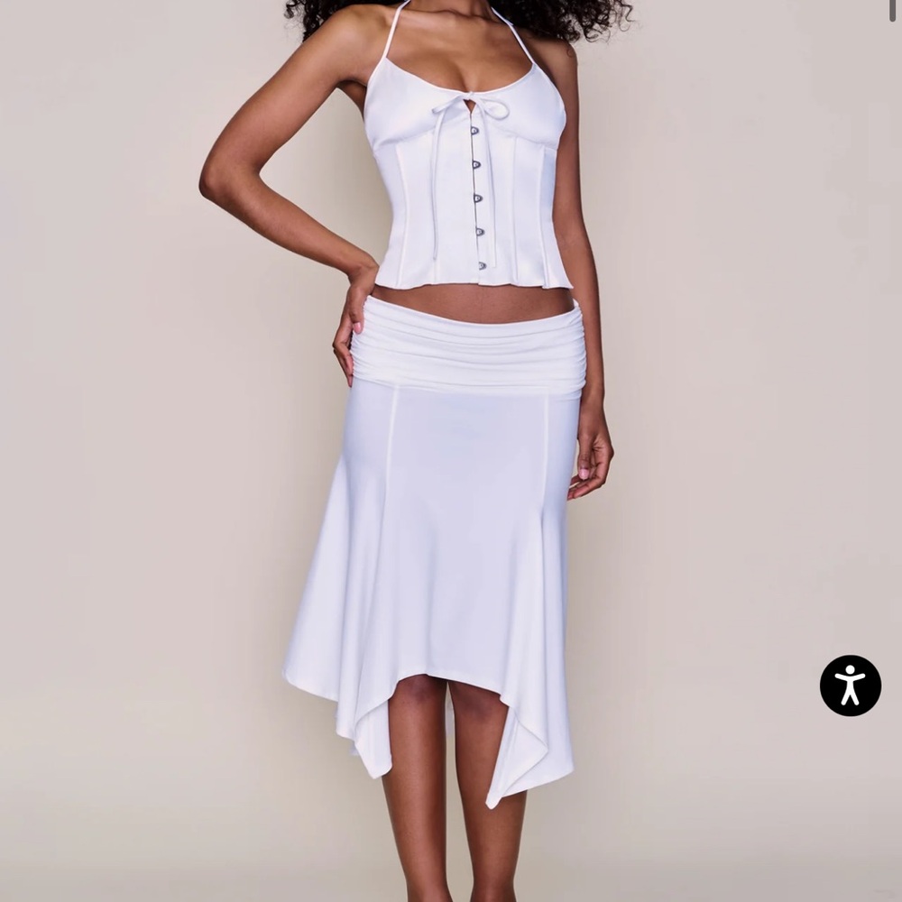 Danielle Guizio White Marini Corset Top